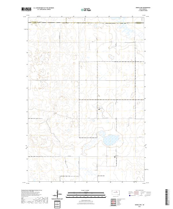 Seneca NW, SD — USGS 7.5-minute topo (2021)