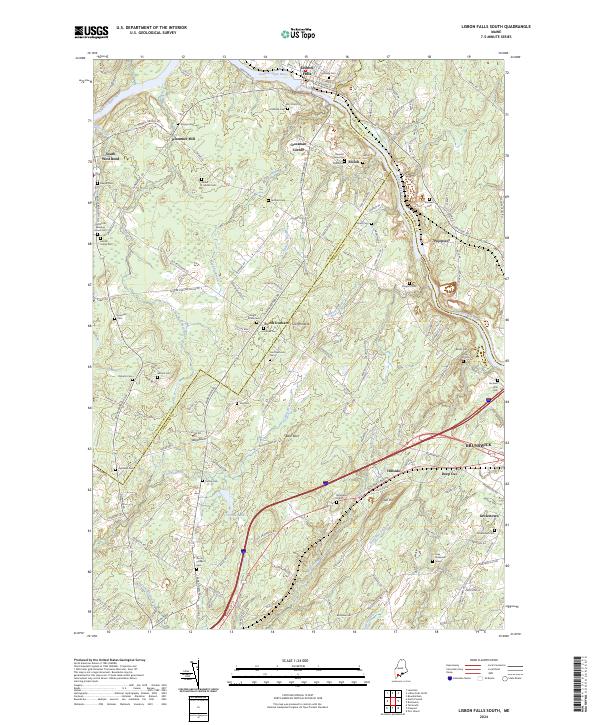 Lisbon Falls South, ME — USGS 7.5-minute topo (2024)