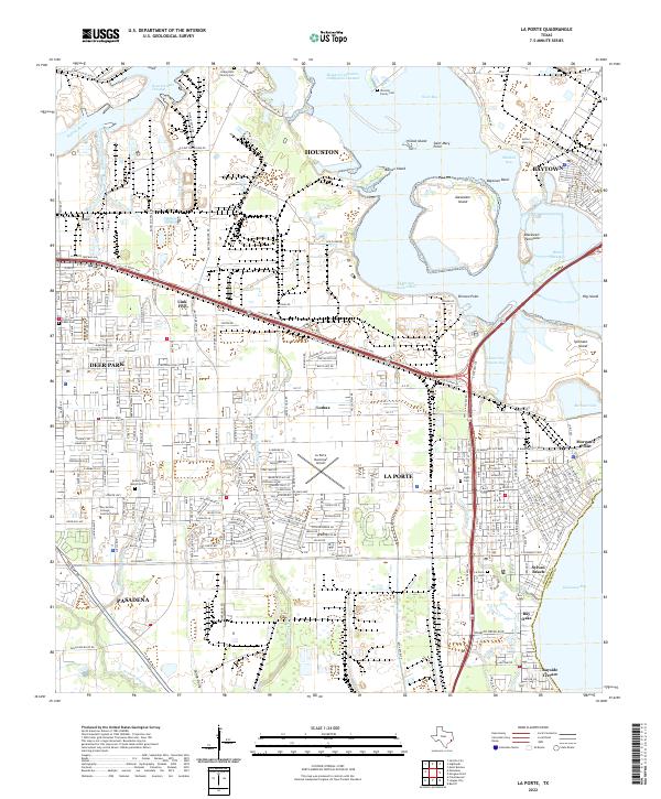 La Porte, TX — USGS 7.5-minute topo (2022)