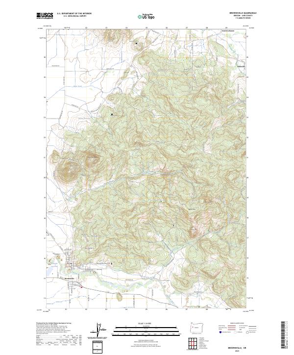 Brownsville, OR — USGS 7.5-minute topo (2023)