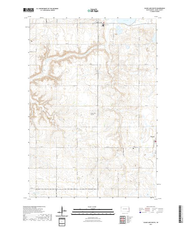 Clear Lake South, SD — USGS 7.5-minute topo (2021)