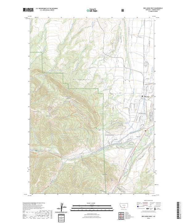 Red Lodge West, MT — USGS 7.5-minute topo (2024)