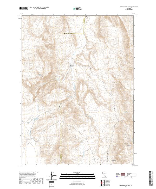 McConnel Canyon, NV — USGS 7.5-minute topo (2021)