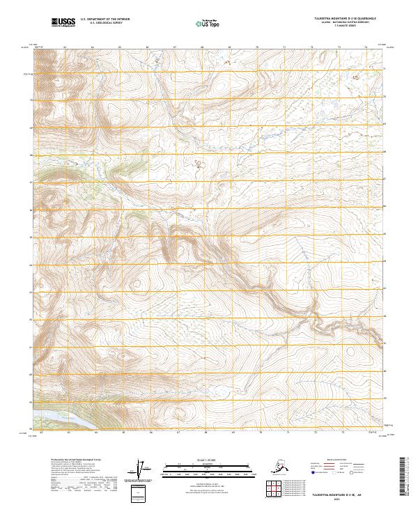 Talkeetna Mountains D-2 SE, AK — USGS 7.5-minute topo (2023)