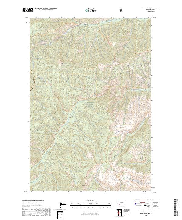Bare Cone, MT-ID — USGS 7.5-minute topo (2024)