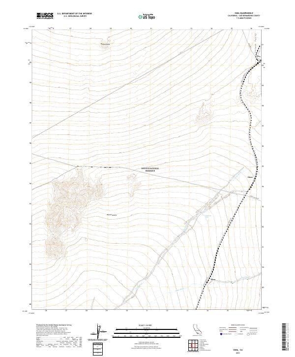 Cima, CA — USGS 7.5-minute topo (2021)