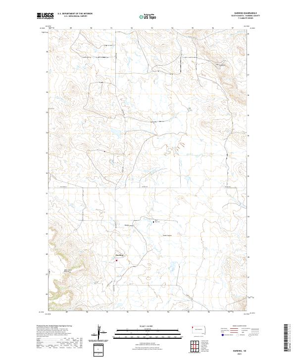 Harding, SD — USGS 7.5-minute topo (2021)