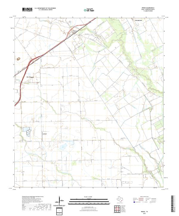 Pierce, TX — USGS 7.5-minute topo (2022)