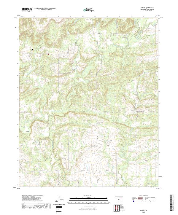 Parker, OK — USGS 7.5-minute topo (2022)