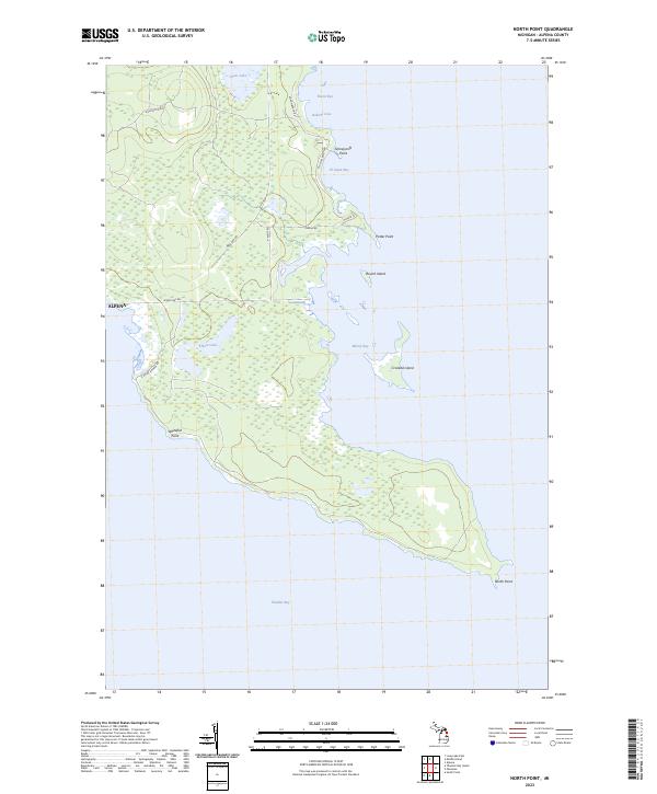 North Point, MI — USGS 7.5-minute topo (2023)