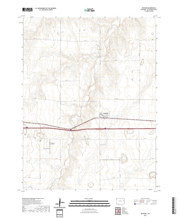 Bethune, CO — USGS 7.5-minute topo (2022)