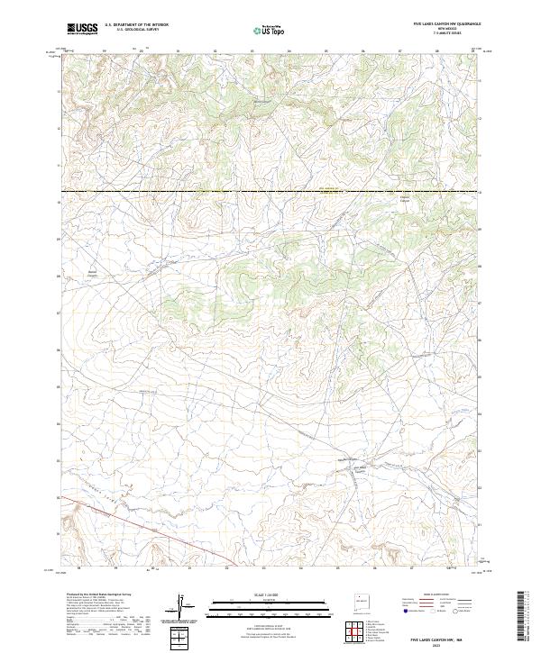 Five Lakes Canyon NW, NM — USGS 7.5-minute topo (2023)