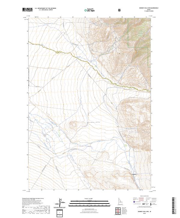 Donkey Hills NW, ID — USGS 7.5-minute topo (2023)