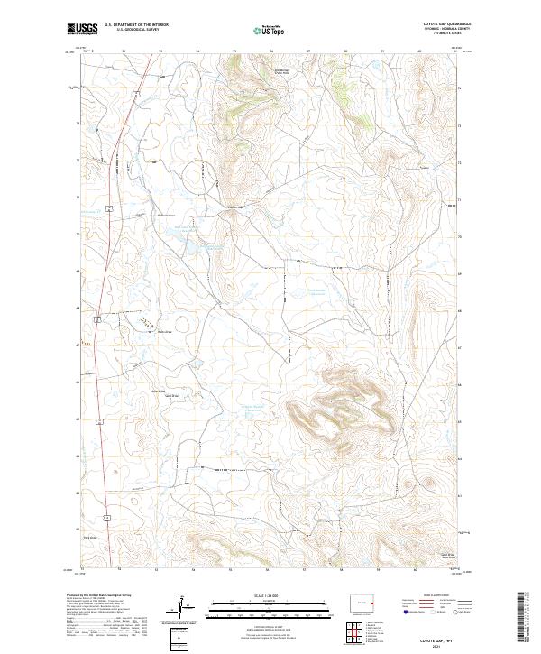 Coyote Gap, WY — USGS 7.5-minute topo (2021)