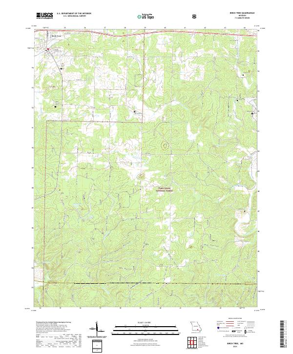 Birch Tree, MO — USGS 7.5-minute topo (2021)