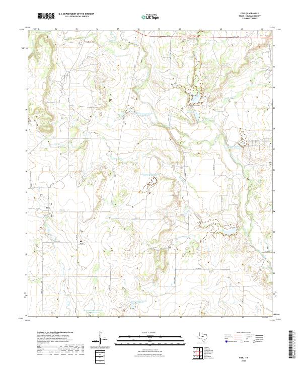 Fisk, TX — USGS 7.5-minute topo (2022)