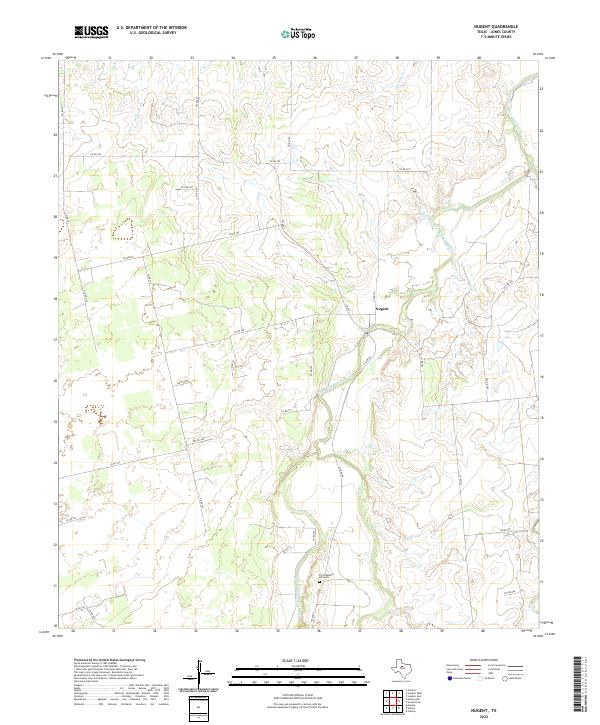 Nugent, TX — USGS 7.5-minute topo (2022)