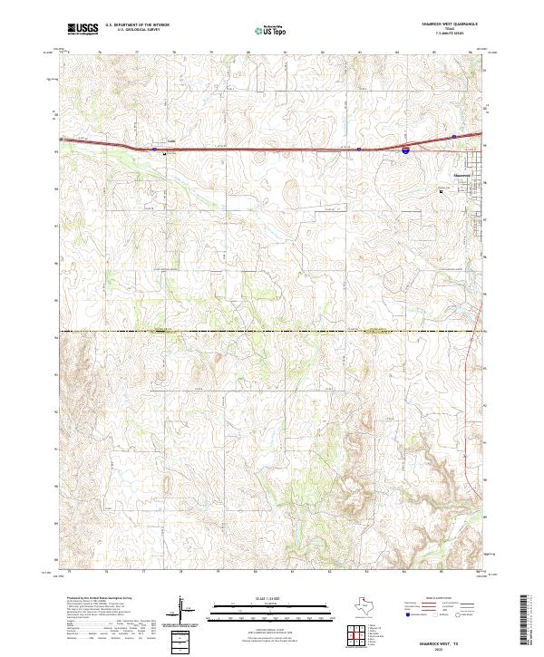 Shamrock West, TX — USGS 7.5-minute topo (2022)