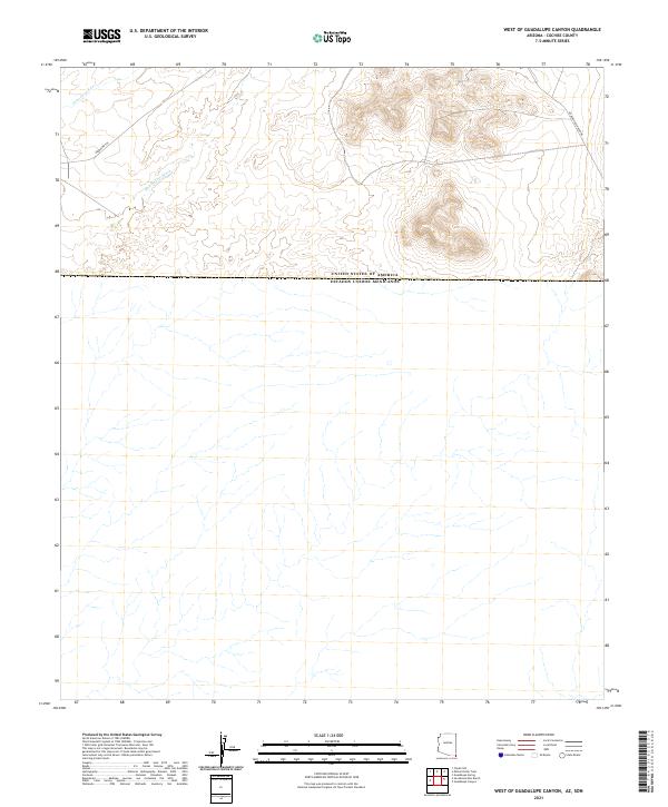 West of Guadalupe Canyon, AZ,SON, US — USGS 7.5-minute topo (2021)