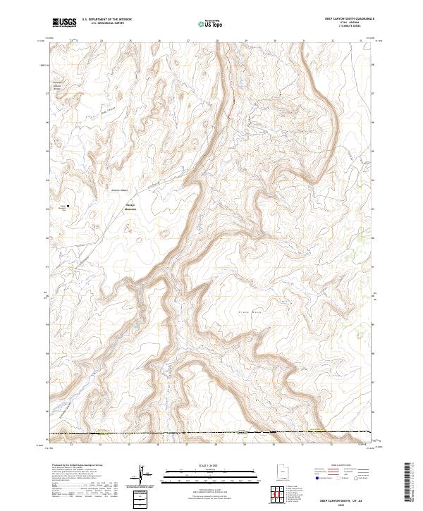 Deep Canyon South, UT-AZ — USGS 7.5-minute topo (2023)