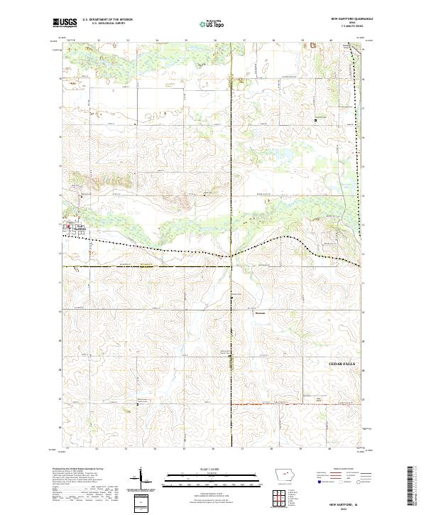New Hartford, IA — USGS 7.5-minute topo (2022)