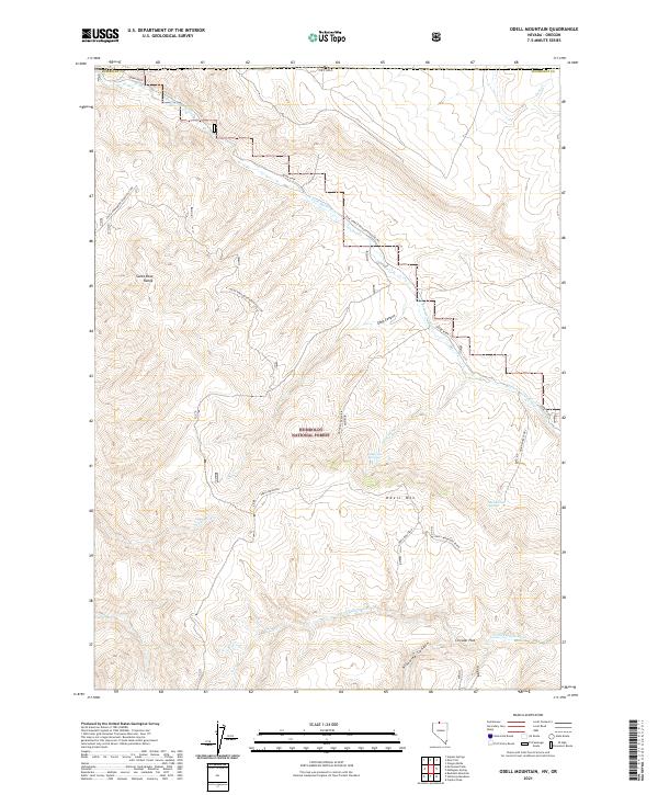 Odell Mountain, NV-OR — USGS 7.5-minute topo (2021)