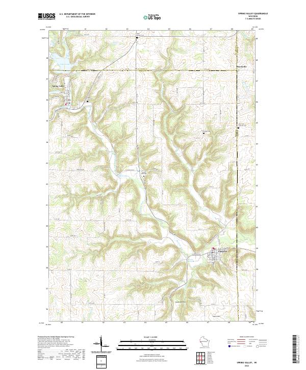 Spring Valley, WI — USGS 7.5-minute topo (2022)