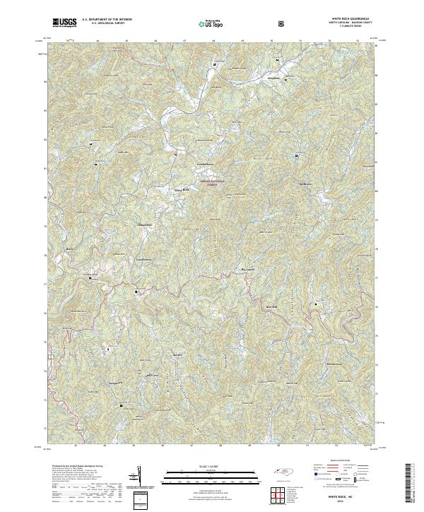 White Rock, NC — USGS 7.5-minute topo (2022)