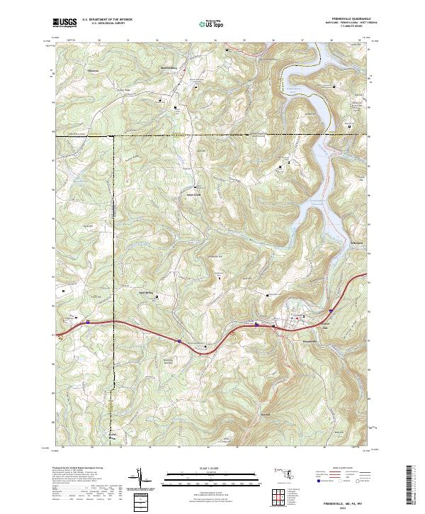 Friendsville, MD-PA-WV — USGS 7.5-minute topo (2023)