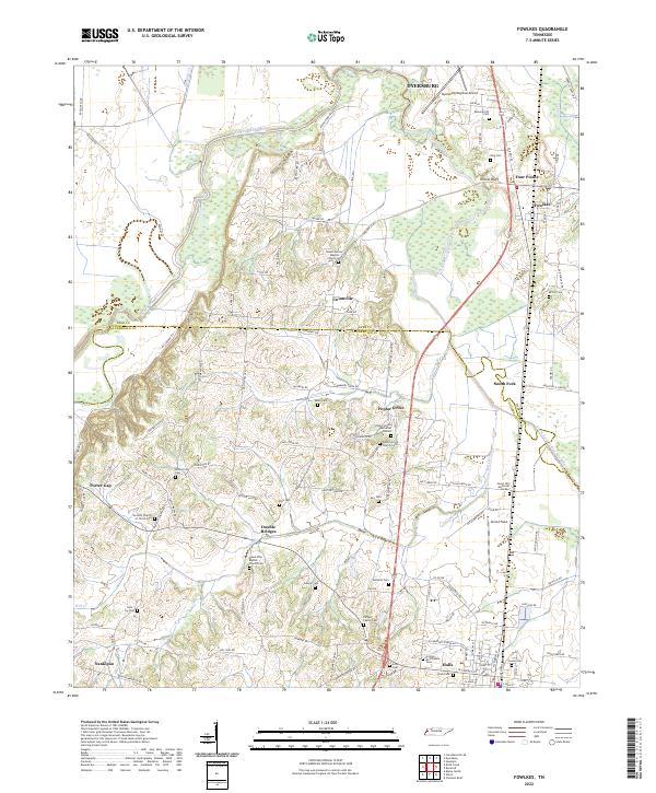Fowlkes, TN — USGS 7.5-minute topo (2022)