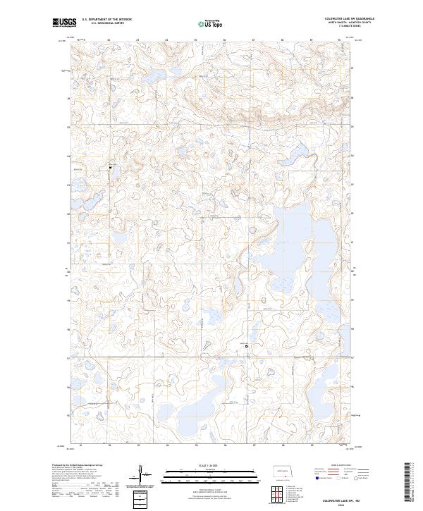 Coldwater Lake SW, ND — USGS 7.5-minute topo (2024)