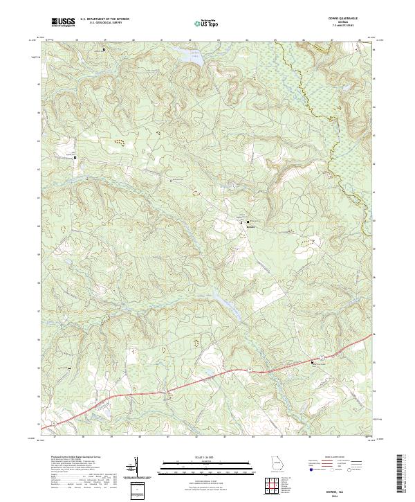 Downs, GA — USGS 7.5-minute topo (2024)