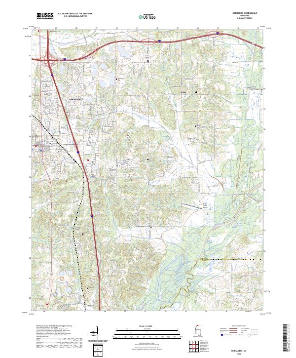 Hernando, MS — USGS 7.5-minute topo (2024)