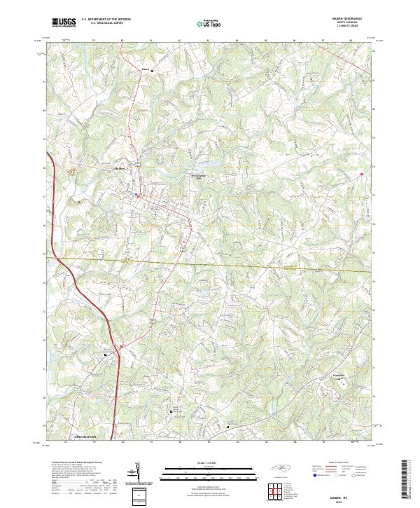 Maiden, NC — USGS 7.5-minute topo (2022)