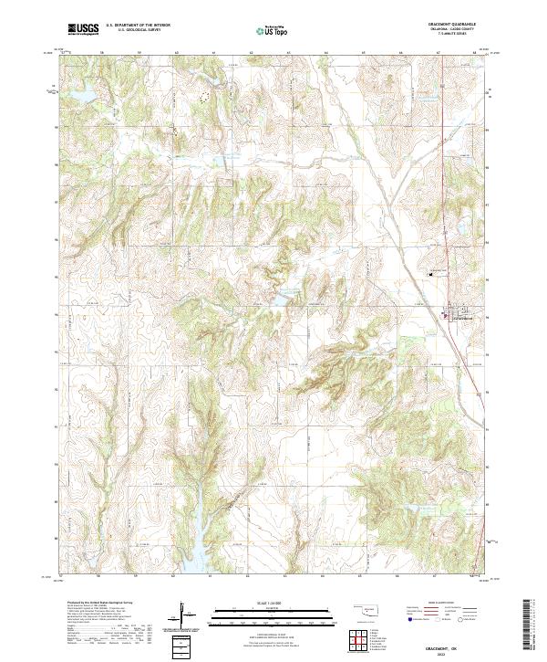 Gracemont, OK — USGS 7.5-minute topo (2022)