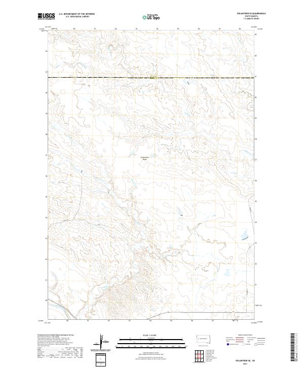 Volunteer SE, SD — USGS 7.5-minute topo (2021)
