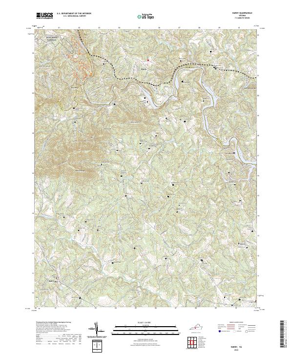 Hardy, VA — USGS 7.5-minute topo (2022)