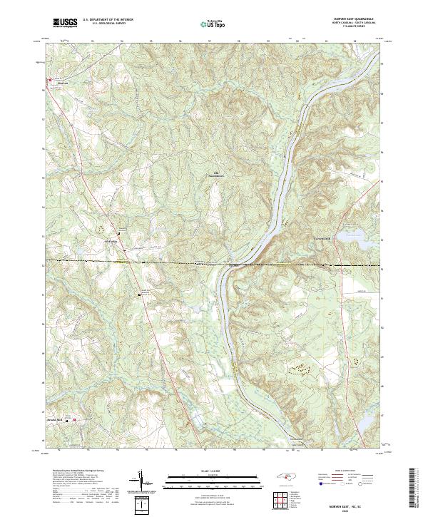 Morven East, NC-SC — USGS 7.5-minute topo (2022)