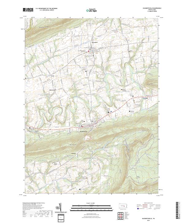Elizabethville, PA — USGS 7.5-minute topo (2023)
