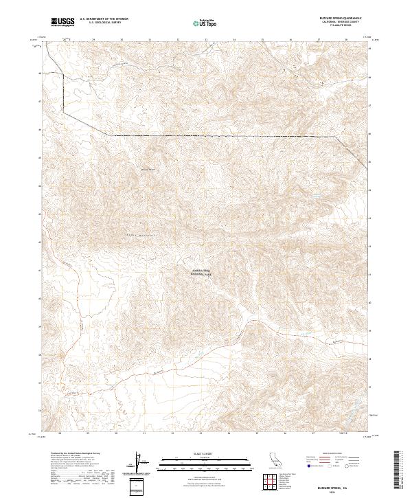Buzzard Spring, CA — USGS 7.5-minute topo (2021)