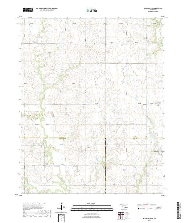 Marshall West, OK — USGS 7.5-minute topo (2022)