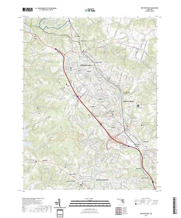 Reisterstown, MD — USGS 7.5-minute topo (2023)