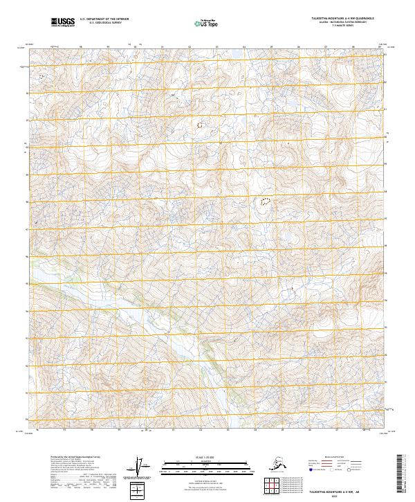 Talkeetna Mountains A-4 NW, AK — USGS 7.5-minute topo (2023)