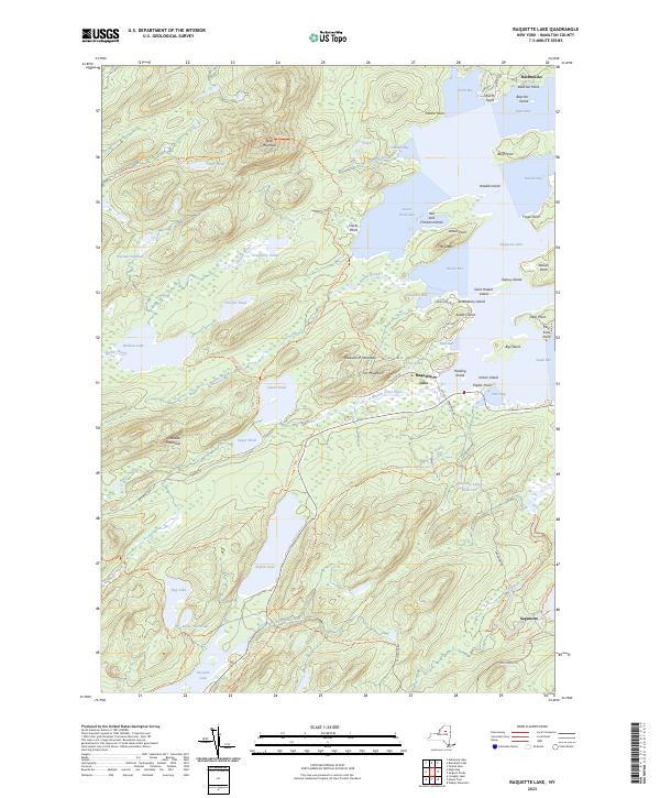 Raquette Lake, NY — USGS 7.5-minute topo (2023)