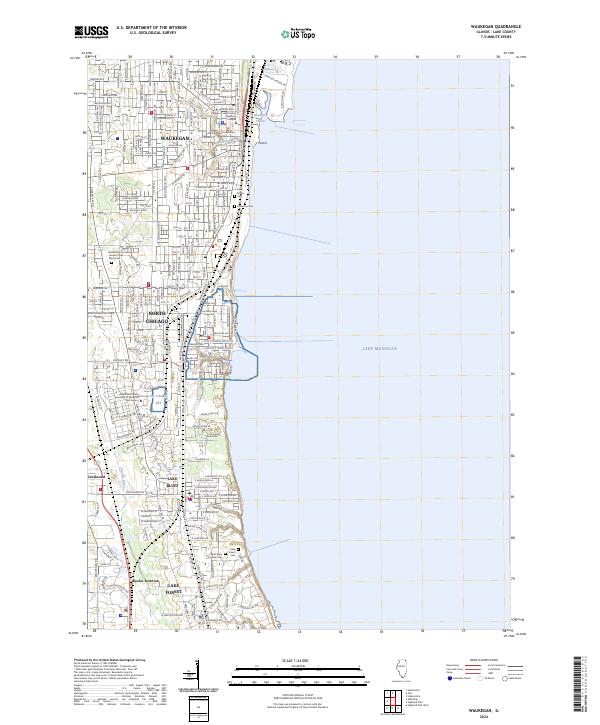 Waukegan, IL — USGS 7.5-minute topo (2024)