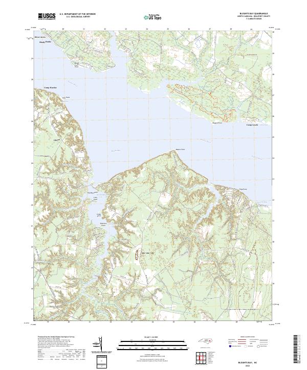 Blounts Bay, NC — USGS 7.5-minute topo (2022)