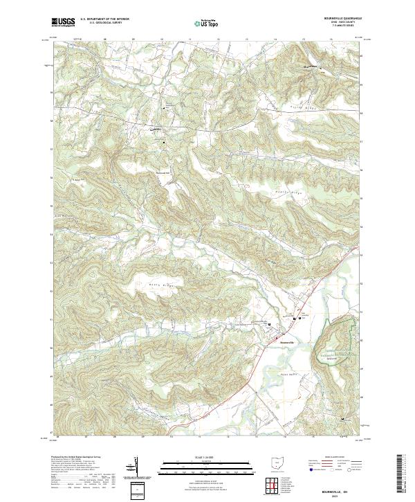 Bourneville, OH — USGS 7.5-minute topo (2023)