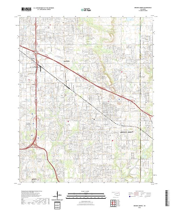 Broken Arrow, OK — USGS 7.5-minute topo (2022)