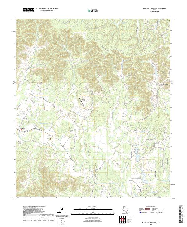Rock Cliff Reservoir, TX — USGS 7.5-minute topo (2022)