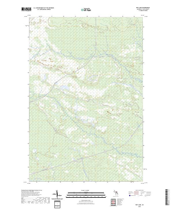 Roy Lake, MI — USGS 7.5-minute topo (2023)